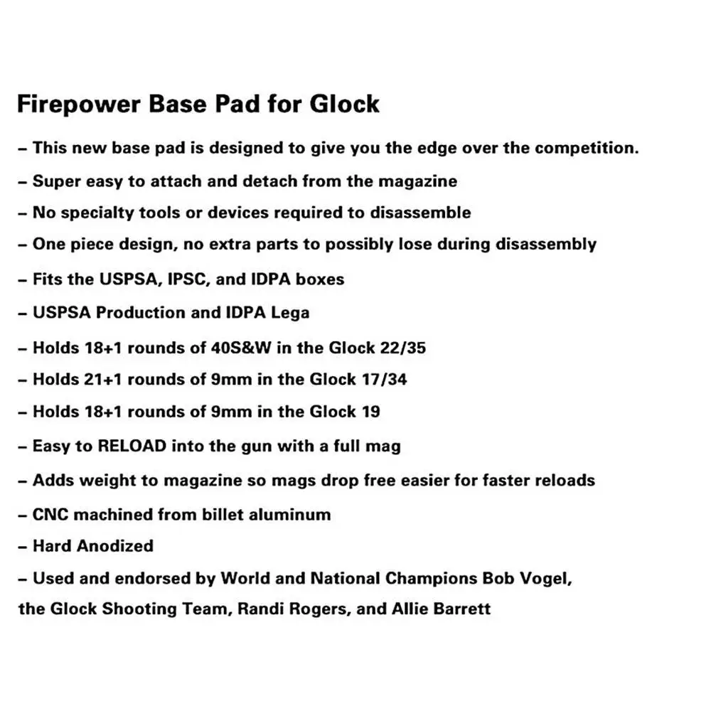 AR 15 M4 tactical gun accessories G17 22 Tactical Magazines Base Pad  KIT FOR GLOCK USPA IPSC  IDPA CS Airsoft sport for hunting (3)