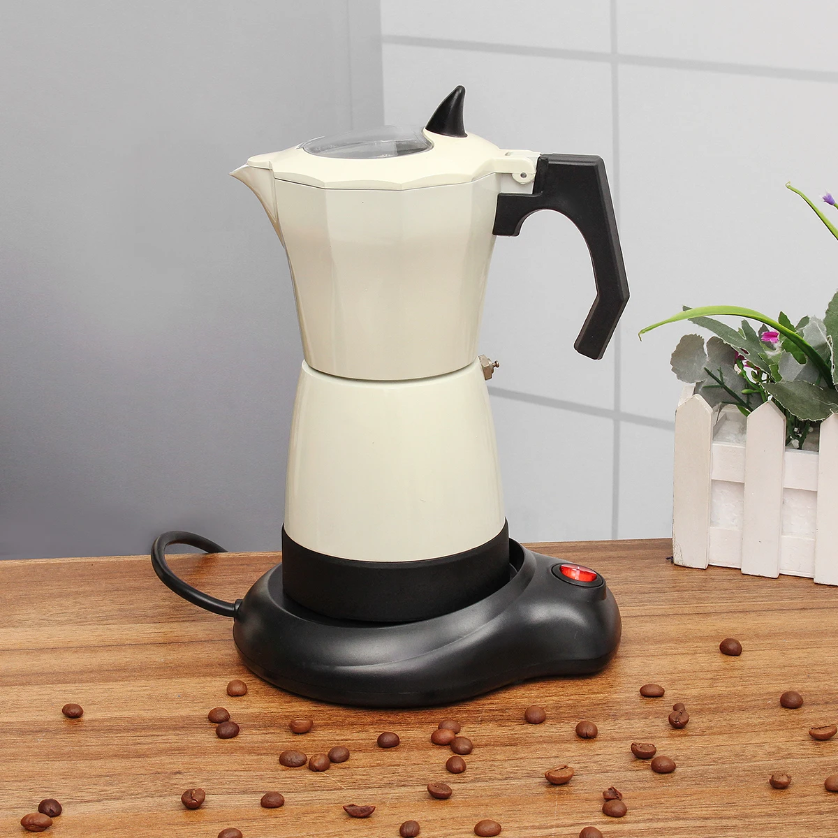 6 Cups Electric Tea Coffee Maker Pot Espresso Machine Mocha Removable