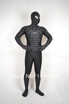 

Black Spiderman Costume Fullbody one piece spandex tight Spiderman Costume SuperHero costume for halloween wholesale it is free