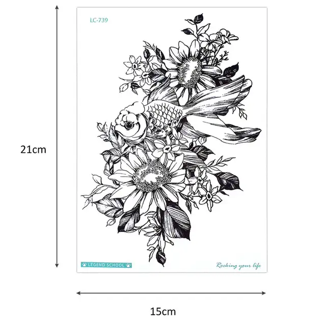 Glaryyears Small Arm Temporary Tattoo Sticker Fake Tatoo Fish