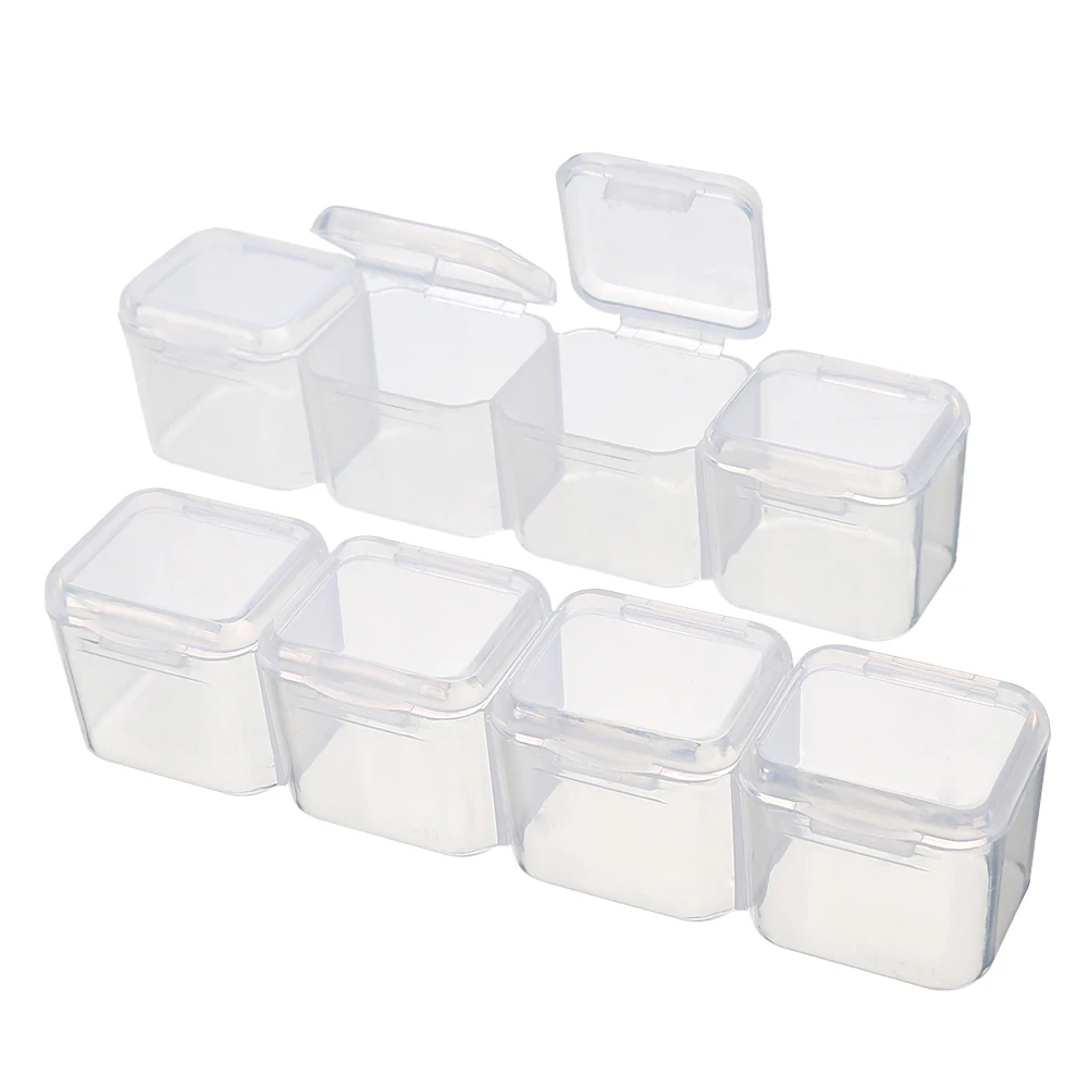 mayitr 5pcs Clear Plastic 28 Slots Storage Box Adjustable Jewelry Beads Display Case Organizer Holder DIY Home Storage Tools