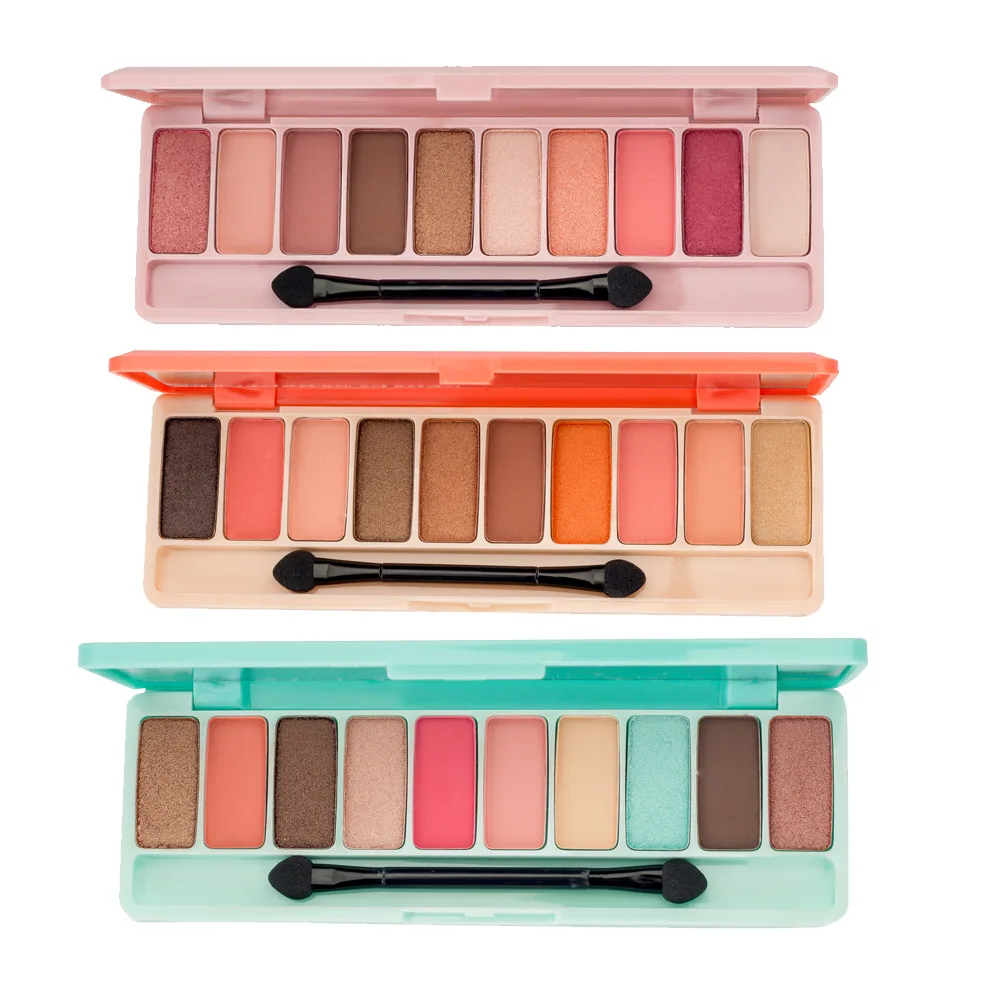 

10 Color Eyeshadow Pearl Matte Peach Makeup Earth Color Bean Color Eye Shadow Pallete