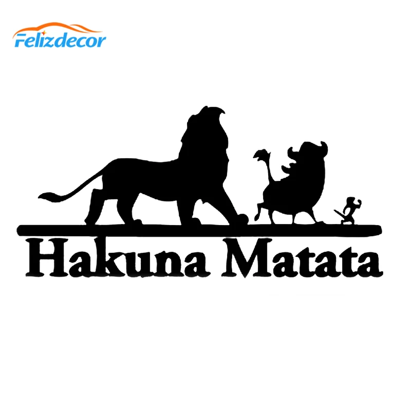 15cm long Hakuna Matata Sticker Lion King Vinyl Car Decal Cartoons Rear