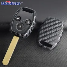 Doofoto 2 3 кнопки умный ключ крышка для Honda Accord для CRV Civic Jazz Insight автомобильный Стайлинг углеродного волокна зерна Силиконовые наклейки