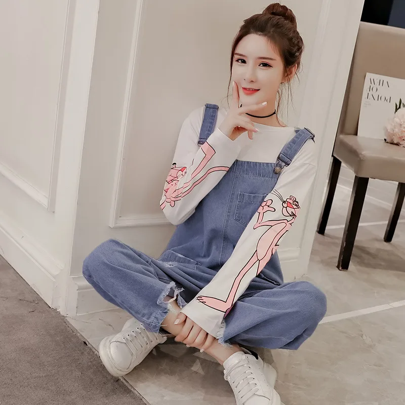 

Spring New Maternity Denim Jumpsuits Pregnant Women Casual Jeans Pregnant Women Overalls Roupa Gestante Trousers