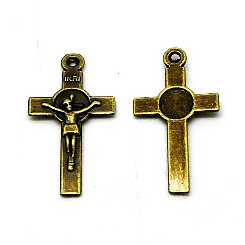 RONGQING 2018 New 200pcs/Lot Cross Human Skeleton Charms 23x13mm Religion Pendant DIY Jewelry Findings Antique Bronze | Украшения и