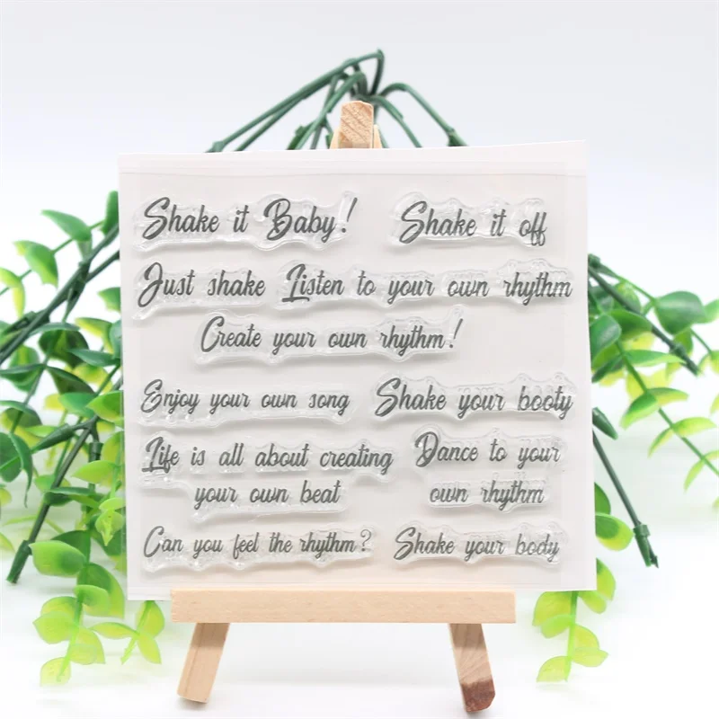 

KSCRAFT Shaker Words Transparent Clear Silicone Stamps for DIY Scrapbooking/Card Making/Kids Crafts Fun Decoration Supplies