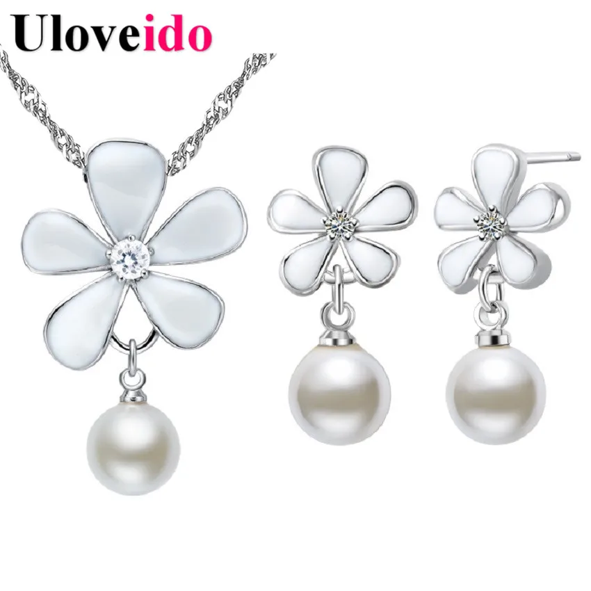 Jewellry Wedding Decorations Bridal Jewelry Sets Silver Created Pearl