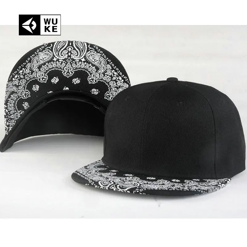 WUKE-Bone-Mens-Baseball-Cap-Women-Flat-Brim-Cashew-Flowers-Gorras-Hombre-Five-Panel-Snapback (2)