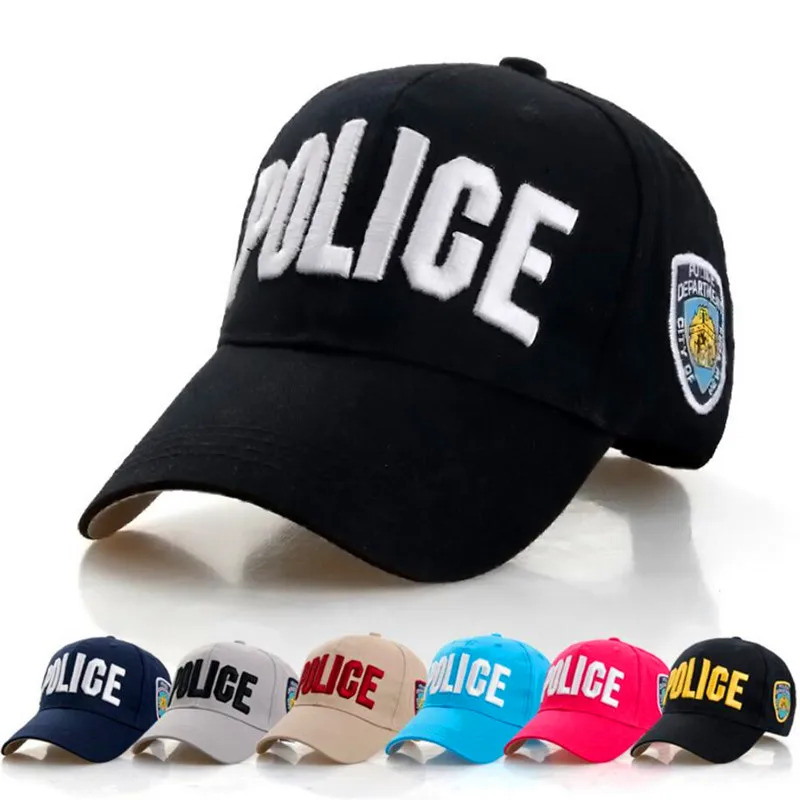 2017 New Item Casquette High Quality Unisex Adjustable Cotton Police Baseball Caps for Boys Dad
