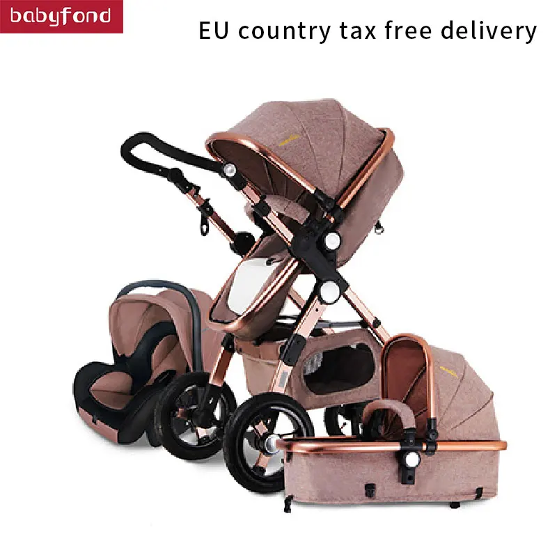 

HJBB 3 in 1 baby stroller aluminium alloy frame folding strollers EU baby pram light 2 in 1 umbrella cars HOTMOM