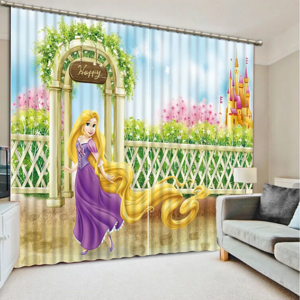 

Children cartoon style Home Decoration Living Room Natural Art Fashion 3d curtains