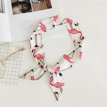 Модный летний элегантный женский мягкий винтажный Шелковый квадратный шарф с цветочным рисунком маленькая сумка с лентами Женская головная повязка для волос шаль