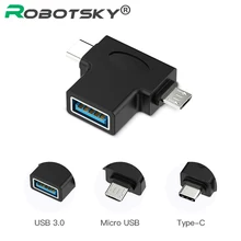 2 в 1 телефон OTG адаптер Micro USB и type C к USB 3,0 конвертер зарядный кабель синхронизации данных для samsung Xiaomi huawei LG htc