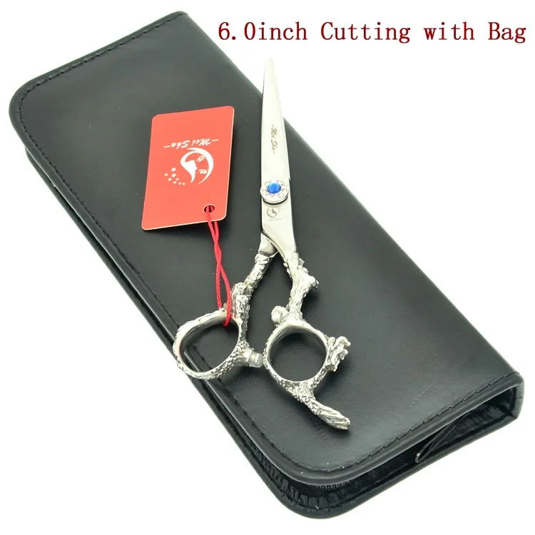 Meisha 6 inch Japan 440c Hair Salon Cutting Thinning Styling Tool Silver Barber Shop Hairdressing Scissors Set HA0268 - Цвет: HA0269 with bag