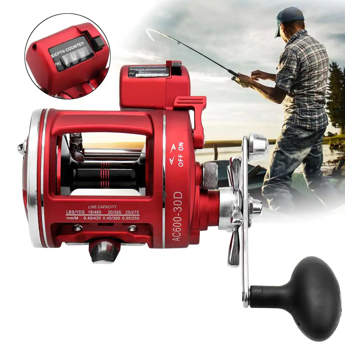 

12BB Metal Baitcasting Reel with Electric Depth Left Right Hand Round Drum Drag Powerful Feeder Reels