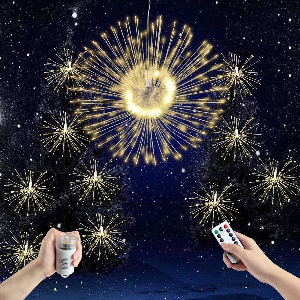 

Led Copper Wire Firework Lights Fairy String Lights 8 Modes Remote Control Starry Holiday Lighting for Christmas Home Decor