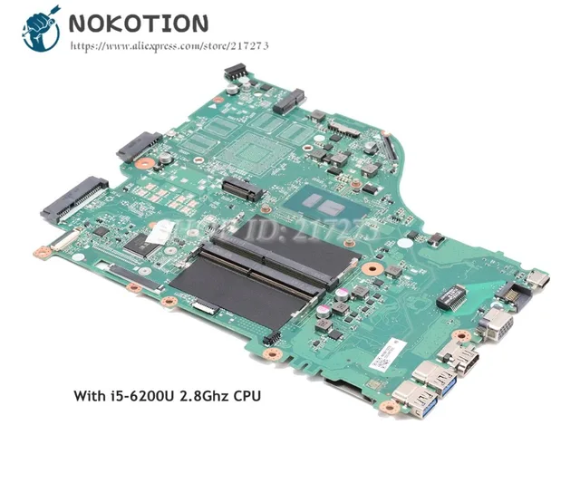 $US $208.25  NOKOTION For Acer aspire E5-575 E5-575G Laptop Motherboard SR2EY I5-6200U 2.8Ghz CPU DAZAAMB16E0 NB