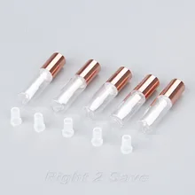 10/5 шт блеск для губ тюбики 1,2 мл бутылка для губ пустые косметические контейнеры розовое золото портативные прозрачные пластиковые бутылки кисти для путешествий