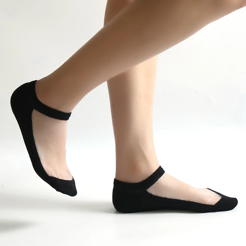 

high quality 6 Pairs/ Lot Summer bamboo female Short Socks Women's socks Thin Crystal Transparent Silk Socks Girl Ankle Sox