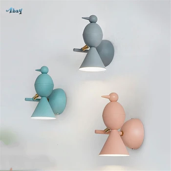 

Nordic Modern Design Wall Lights Iron Art Magpie for Living Room Bedroom Creative Bird Lamp Home Deco kids bedside led wall lamp