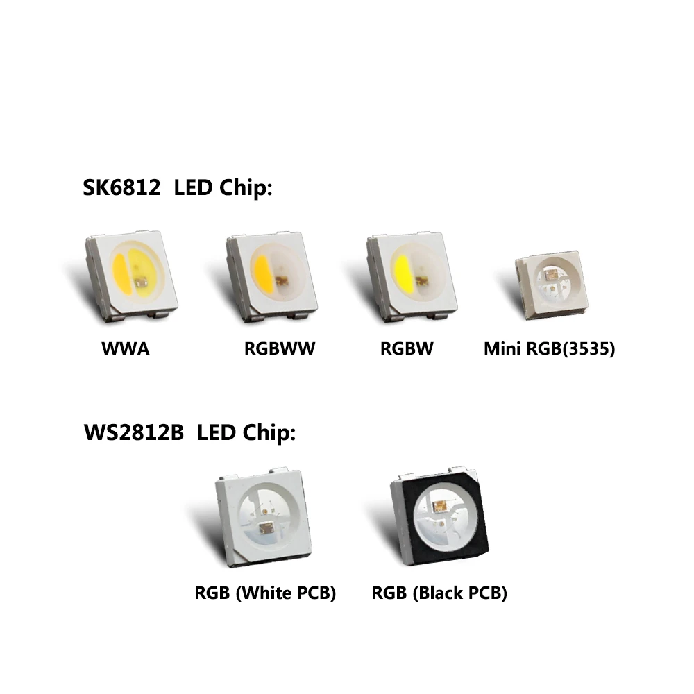 WS2812B SK6812 RGB RGBW RGBWW WWA 5050 3535 светодиодный чип 10 ~ 1000 шт. DC5V встроенный IC DIY