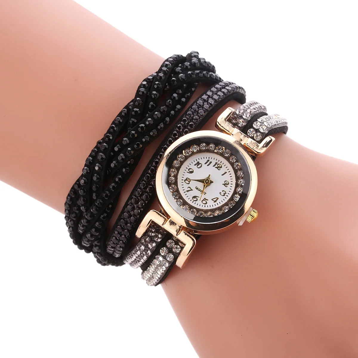

Fashion Bracelet Watch Diamond Set around Ms Braided Quartz Watch Factory Spot Wholesale
