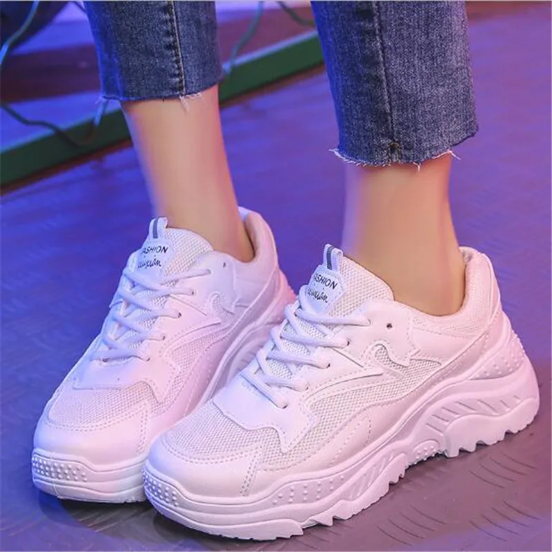 

Women Shoes 2019 New Chunky Sneakers For Women Vulcanize Shoes Casual Fashion Dad Shoes Platform Sneakers Basket Femme Krasovki