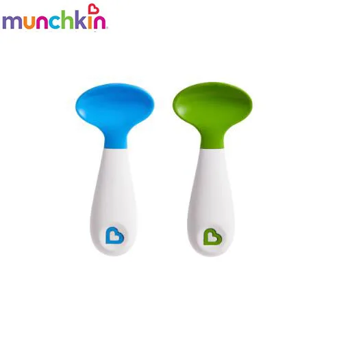 Munchkin 2Pcs Baby Feeding Spoon Explore Nature Soft Material Comfortable Easy For Babies Eat Exercise Used By Right Left Hands
