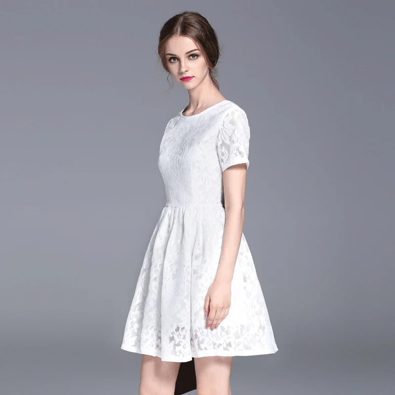 White Lace Mini Dress