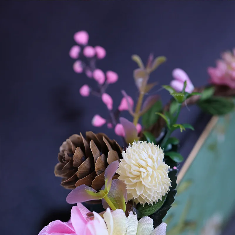 Bohemian Pink Bridal Wreath Headdress 2019 New Forest Queen Branch Decoration Bridesmaid Headdress Wedding Accessories Red Rose