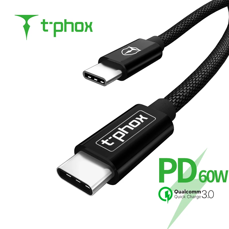 T-phox USB Type C to Cable for Samsung Galaxy S10 S9 Note 9 Support PD 60W QC3.0 3A Quick Charge Type-C Devices | Мобильные телефоны