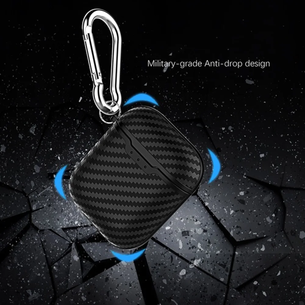

New Dust Plug Fitted Case for Apple Earphone Case Skin Cover Real Carbon Fiber Cases Ultra Thin Protector for AirPods
