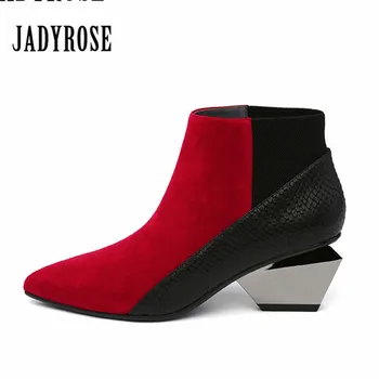 

Jady Rose 2019 Fashion Women High Heels Shoes Feminina Elastic Band Short Ankle Boots Women Pointed Toe Winter Autumn Sexy Pumps
