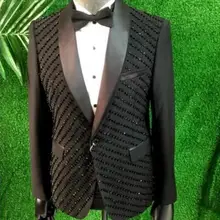 Для мужчин модные Красный Черный бисера певица костюм Большие размеры облегающее строгое платье мужской принимающей гостей сценические костюмы одежда M-3XL