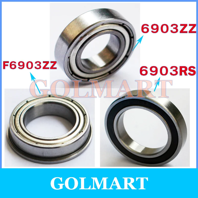 

3pcs S6903RS stainless bearing 17*30*7 17x30x7 mm 61903ZZ F6903ZZ F61903ZZ 6903ZZ steel radial deep groove flange ball bearing