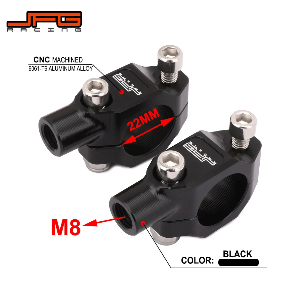 Motorcycle Aluminum Handlebar Mirror Mount Rotating Bar Clamp For M8x1