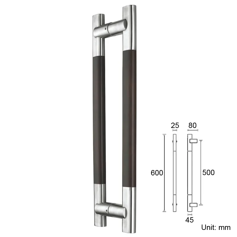 Входная дверная ручка из твердой древесины для передней/Входной/складской стеклянной/деревянной/металлической двери PA-208-45* 25*600 мм