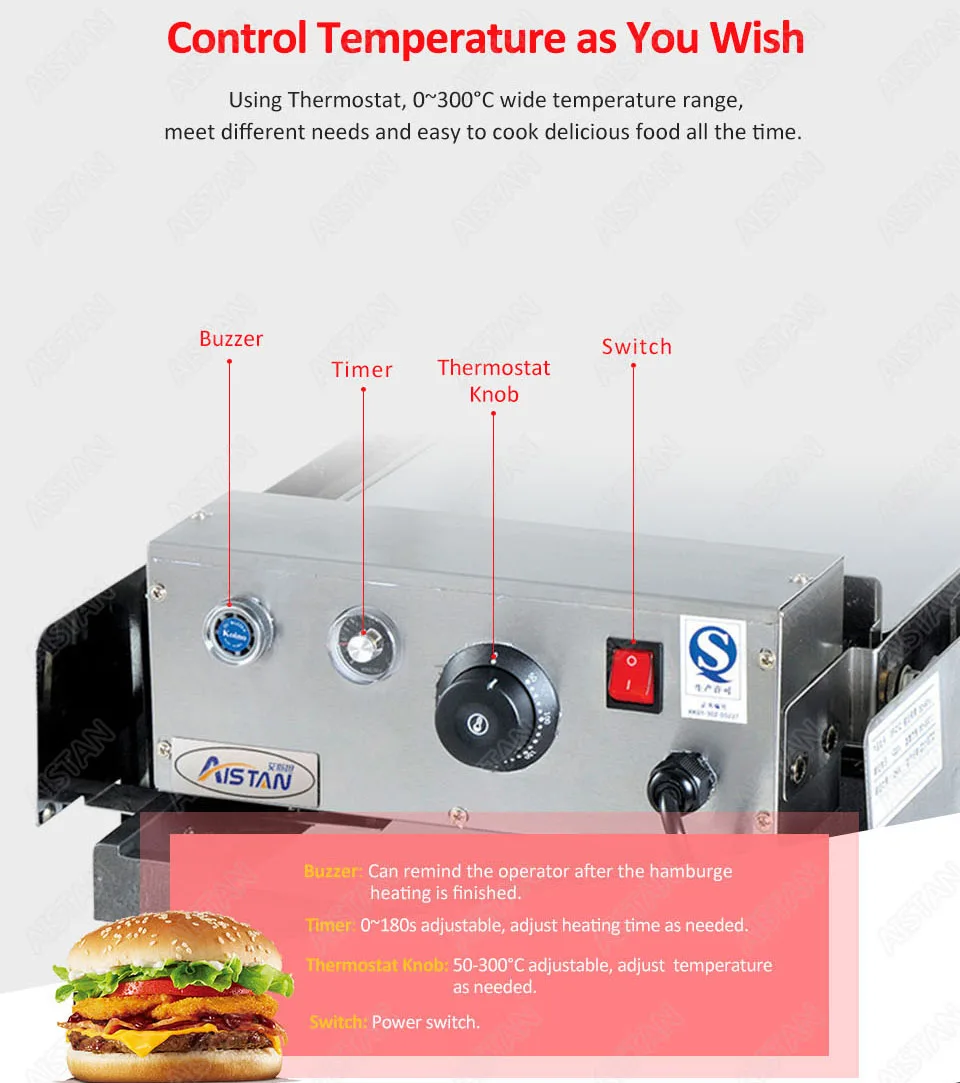 GF212 electric bun hamburger toaster maker cooker oven machine GF212 electric bun hamburger toaster maker cooker oven machine