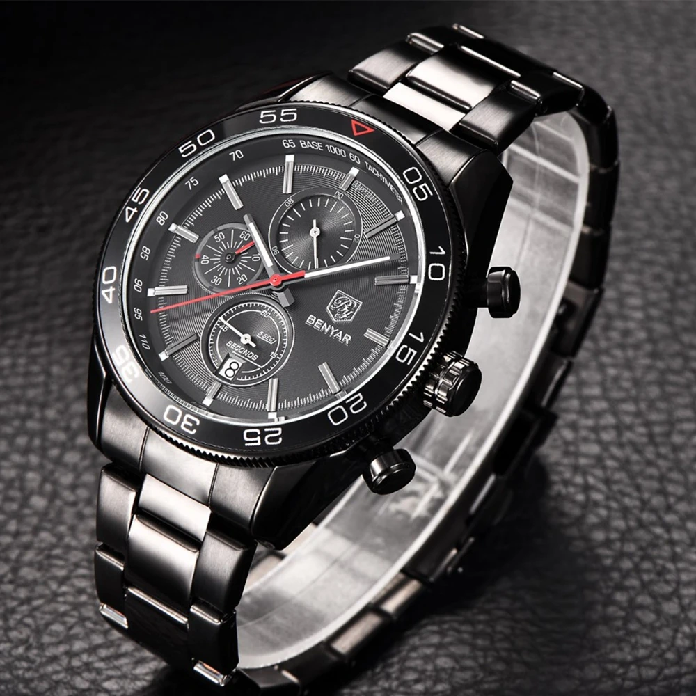 

Reloj Hombre 2017 BENYAR Fashion Chronograph Sport Mens Watches Top Brand Luxury Military Quartz Watch Clock Relogio Masculino