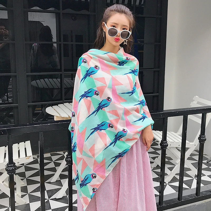 

Fashion Styles lady square scarves soft shawls Girl Printing Scarf Gift Travel Silk Scarf Seaside Holiday 180*90CM