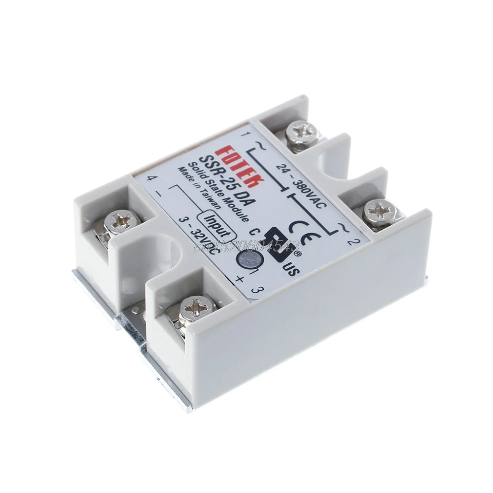 

Solid State Relay Module SSR-25DA 25A 250V 3-32V DC Input 24-380VAC Output Power Supplies R06 Drop Ship