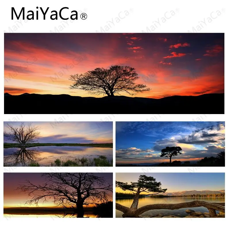 

MaiYaCa Sunset Tree DIY Design Pattern Game Lockedge mousepad Size for 30x90CM Speed Version Gaming Mousepads