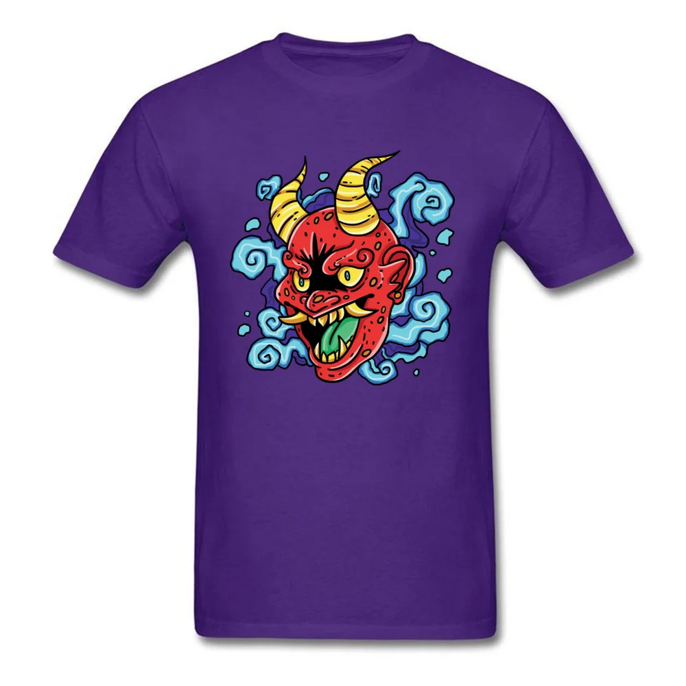 Graphic Kabuki Mask Birthday Short Sleeve T Shirts Autumn Round Neck Pure Cotton Tops Shirt for Men Tops Shirt Fitness Tight Kabuki Mask purple