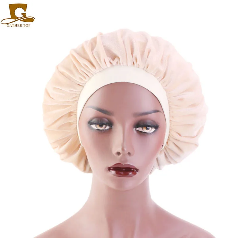 

2019 New Hot Sale Hair Clips For For South Korea Velvet Elastic Hair Band Round Cap Nightcap Chemotherapy Bonnet Tjm - 414