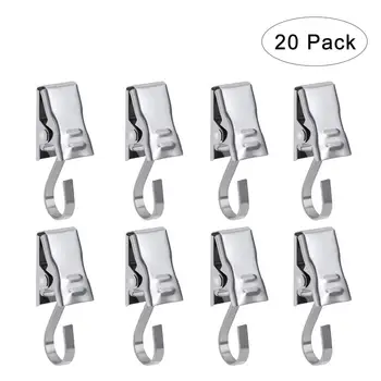 

20PCS Rustproof Drapery Ring Satin Nickel Curtain Clips with Hook