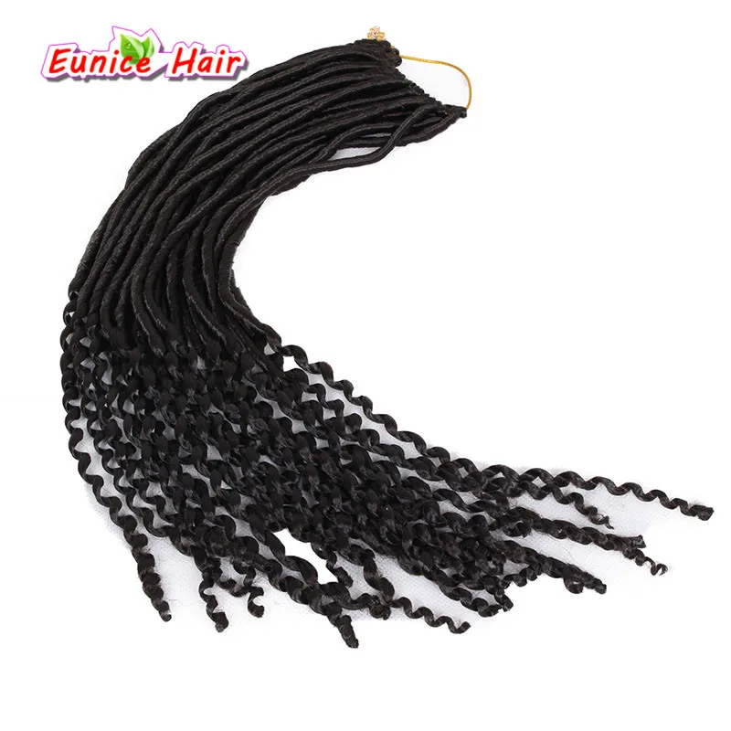 Накладные волосы на крючке, 2" 24 Faux locs Curly Синтетический Плетеный вязаный крючком косы эффектом деграде(переход от темного к 1B/жук/30/27 естественный вид женские волосы, 3 шт в комплекте