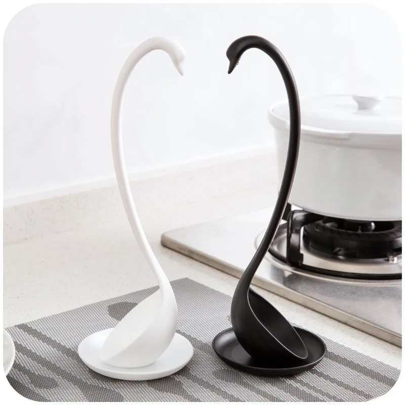 

2016 Creative Swan Soup Spoon Long Handle Porridge Monster Spoons with Tray Kitchen Cooking Tools Tableware