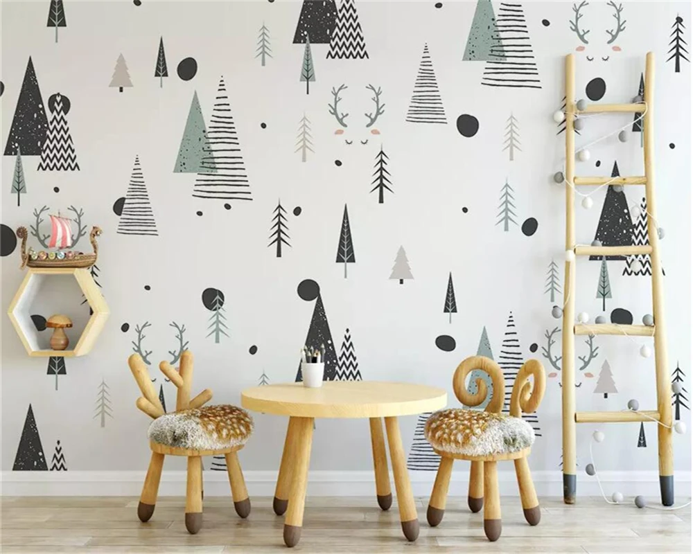 Декоративные обои Современные Простые скандинавские абстрактные геометрические личности детской комнаты фон стены