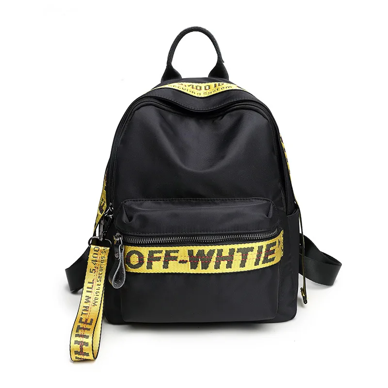 

Off White Waterproof Fabric Women Daily Backpack Casual Printing School Bag for College Girls Boys Laptop Dayback Off White Bag